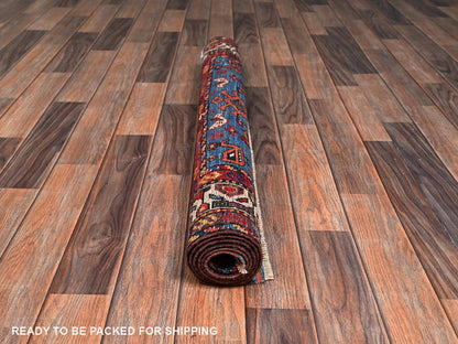 Blue 3'6" x 4'7" Kazak Hand knotted Wool Rug - Sku: O02670