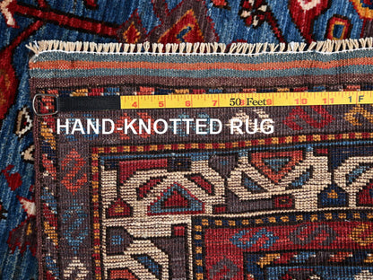 Blue 3'6" x 4'7" Kazak Hand knotted Wool Rug - Sku: O02670