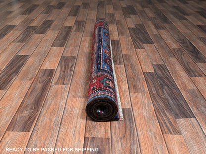 Blue 4'2" x 5'0" Kazak Hand knotted Wool Rug - Sku: O02672