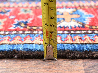 Blue 4'2" x 5'0" Kazak Hand knotted Wool Rug - Sku: O02672