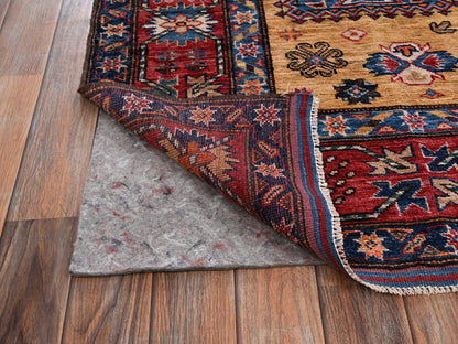 Ersari Kazak hand-knotted wool rug in Yellow & Red, 6'4" x 9'6" — SKU O02676 (view 5)