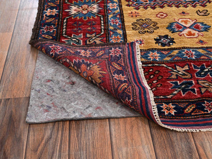Ersari Kazak hand-knotted wool rug in Yellow & Red, 6'4" x 9' — SKU O02677 (view 5)