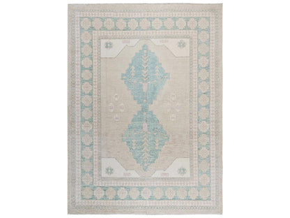 Brown 9'10" x 13'8" Oushak And Peshawar Hand knotted Wool Rug - Sku: O02679