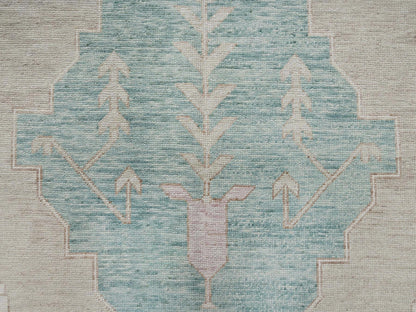 Brown 9'10" x 13'8" Oushak And Peshawar Hand knotted Wool Rug - Sku: O02679