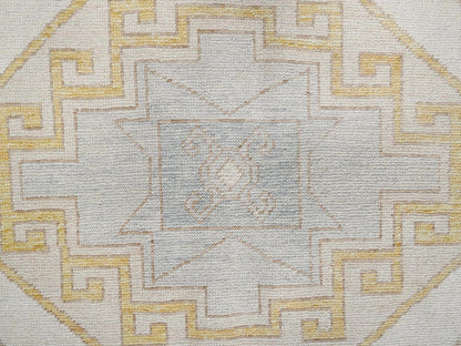Ivory 6'0" x 8'11" Kazak Hand knotted Wool Rug - Sku: O02682