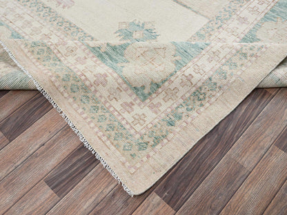 Brown 11'8" x 14'8" Oushak And Peshawar Hand knotted Wool Rug - Sku: O02683