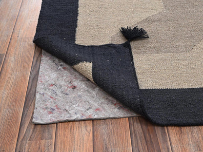Brown 8'0" x 9'9" Flat Weave Hand woven Wool Rug - Sku: O02684