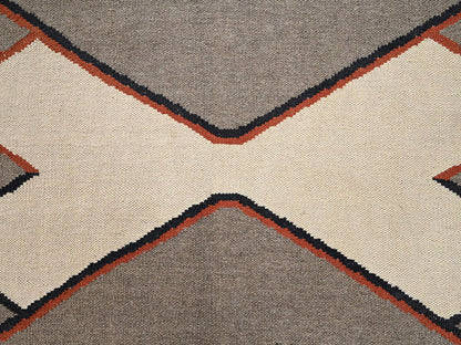 Brown 8'0" x 9'9" Flat Weave Hand woven Wool Rug - Sku: O02684