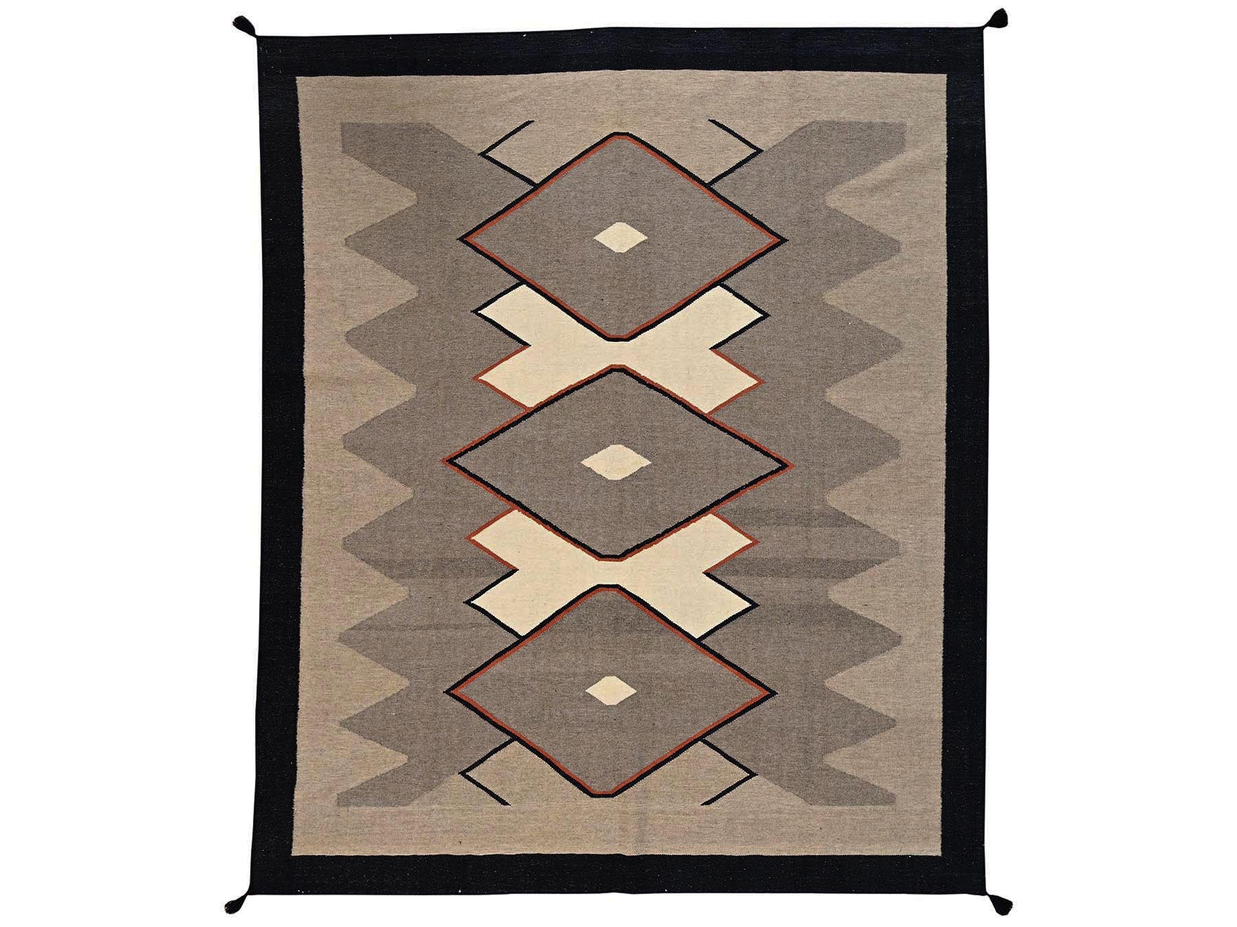 Brown 8'1" x 9'11" Flat Weave Hand woven Wool Rug - Sku: O02686