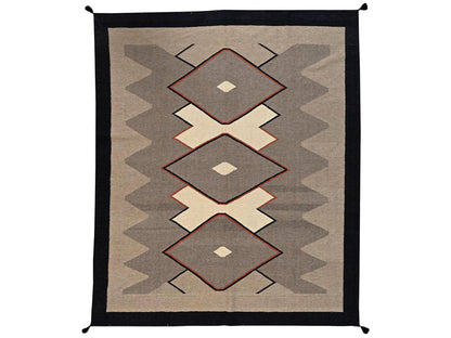 Brown 8'1" x 9'11" Flat Weave Hand woven Wool Rug - Sku: O02686