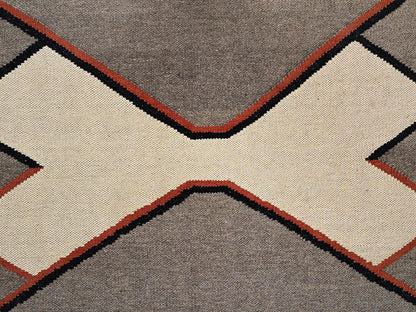 Brown 8'1" x 9'11" Flat Weave Hand woven Wool Rug - Sku: O02686