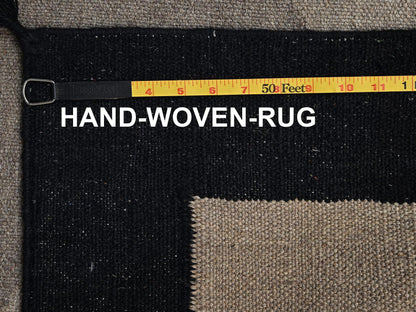 Brown 8'1" x 9'11" Flat Weave Hand woven Wool Rug - Sku: O02686