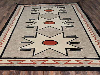 Brown 8'5" x 9'9" Flat Weave Hand woven Wool Rug - Sku: O02687