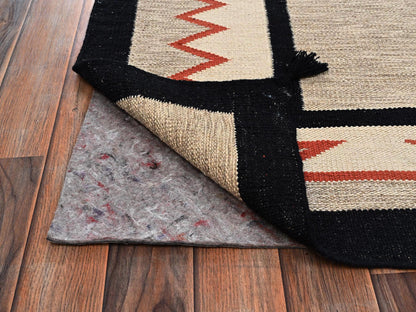 Brown 8'5" x 9'9" Flat Weave Hand woven Wool Rug - Sku: O02687