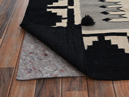 Flat-Weave hand-knotted wool rug in Gray, 8' x 9'11" — SKU O02691 (view 3)