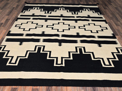 Brown 7'11" x 10'0" Flat Weave Hand woven Wool Rug - Sku: O02692