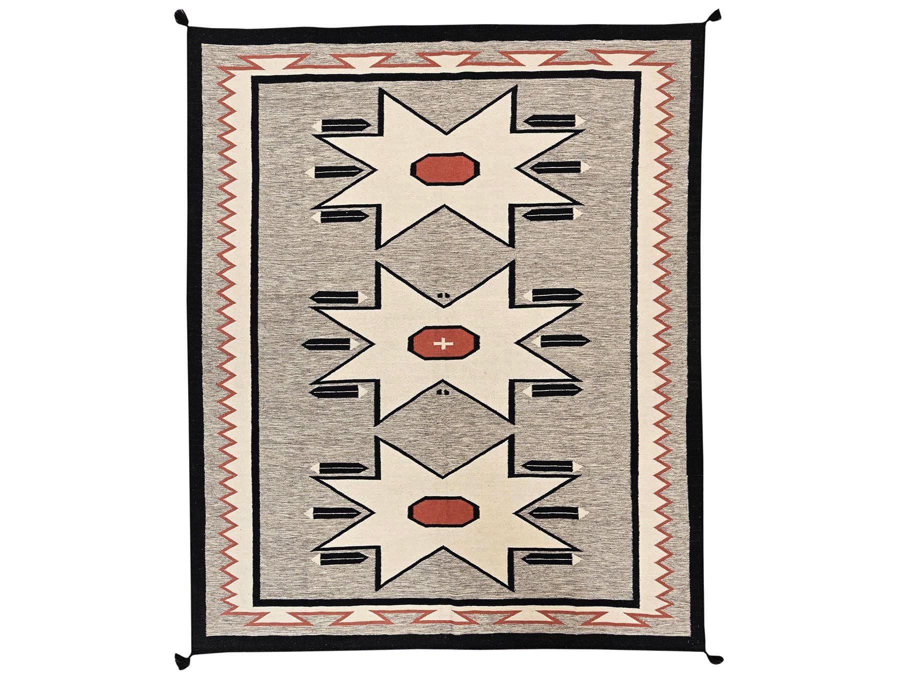 Brown 8'4" x 9'9" Flat Weave Hand woven Wool Rug - Sku: O02695