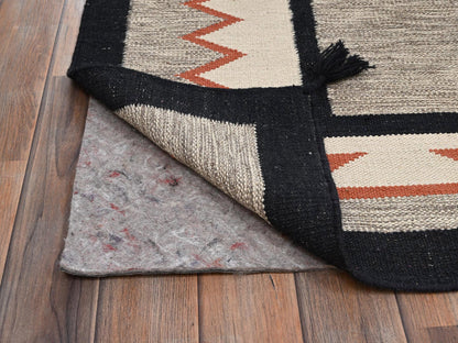 Brown 8'4" x 9'9" Flat Weave Hand woven Wool Rug - Sku: O02695