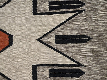 Brown 8'4" x 9'9" Flat Weave Hand woven Wool Rug - Sku: O02695