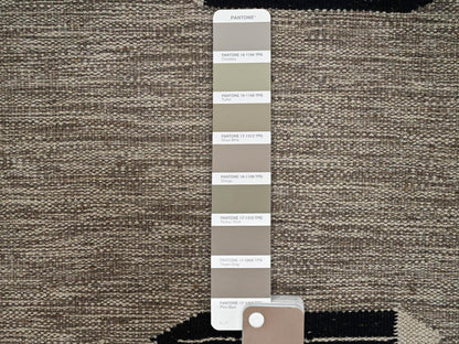 Brown 8'4" x 9'9" Flat Weave Hand woven Wool Rug - Sku: O02695