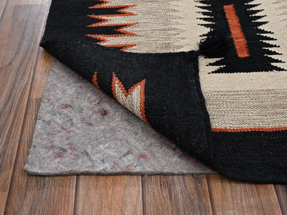 Brown 5'4" x 7'0" Flat Weave Hand woven Wool Rug - Sku: O02696