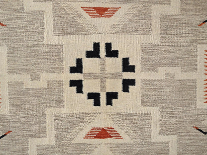 Brown 5'2" x 6'9" Flat Weave Hand woven Wool Rug - Sku: O02697