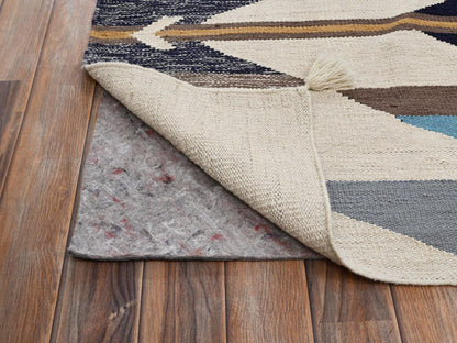 Blue 9'5" x 11'7" Flat Weave Hand woven Wool Rug - Sku: O02698
