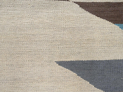 Blue 9'5" x 11'7" Flat Weave Hand woven Wool Rug - Sku: O02698