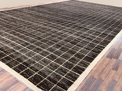 Brown 12'11" x 21'9" Tribal & Geometric Hand knotted Wool Rug - Sku: O02699