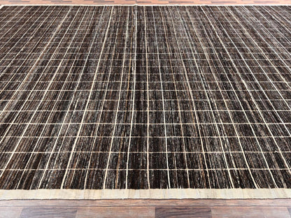 Brown 12'11" x 21'9" Tribal & Geometric Hand knotted Wool Rug - Sku: O02699