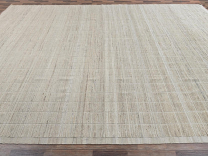 Tribal & Geometric hand-knotted wool rug in Ivory, 12'8" x 20'2" — SKU O02700 (view 4)