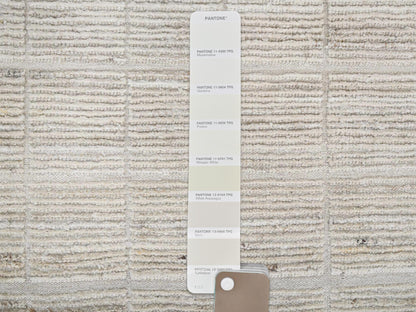 Tribal & Geometric hand-knotted wool rug in Ivory, 12'8" x 20'2" — SKU O02700 (view 8)