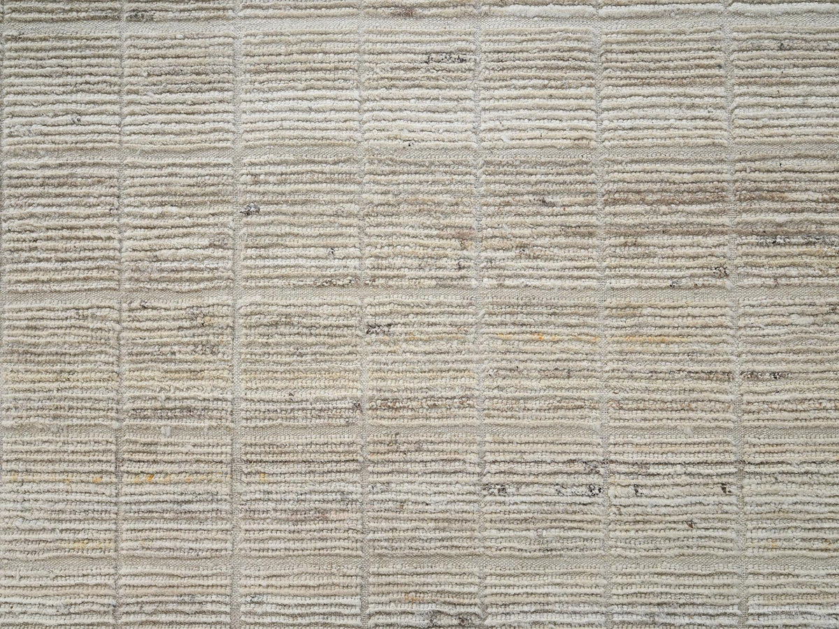 Tribal & Geometric hand-knotted wool rug in Ivory, 12'8" x 20'2" — SKU O02700 (view 9)