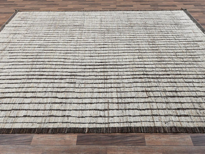 Ivory 9'2" x 11'11" Tribal & Geometric Hand knotted Wool Rug - Sku: O02701