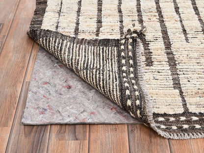 Ivory 9'2" x 11'11" Tribal & Geometric Hand knotted Wool Rug - Sku: O02701