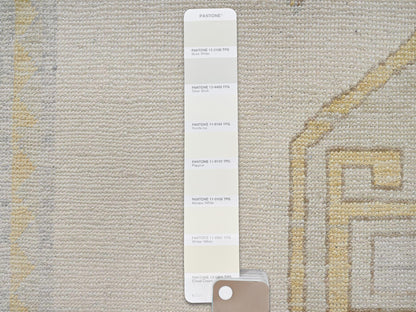 Ivory 7'11" x 10'3" Oushak And Peshawar Hand knotted Wool Rug - Sku: O02707