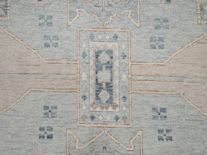 Blue 7'8" x 10'7" Oushak And Peshawar Hand knotted Wool Rug - Sku: O02708