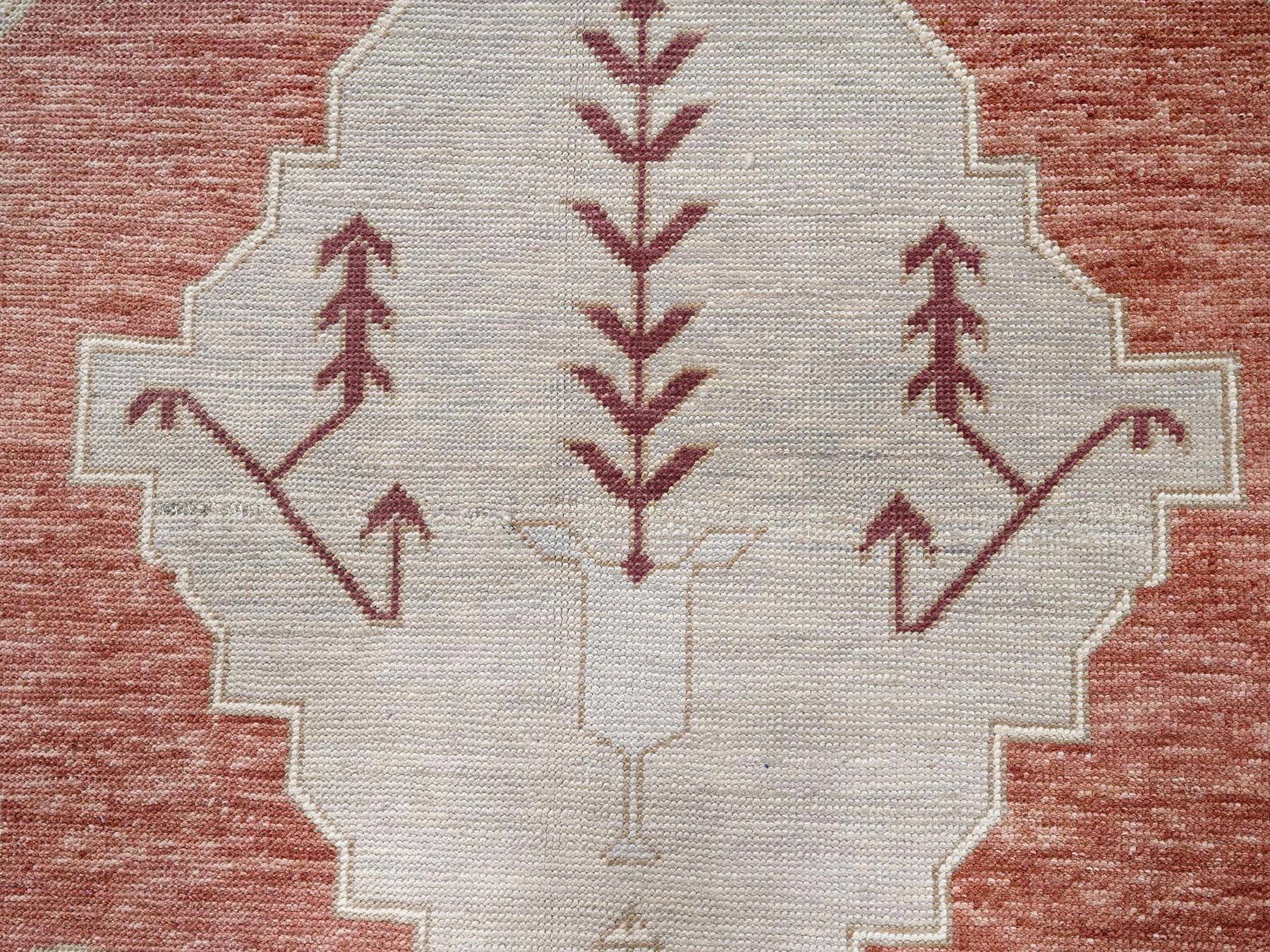 Oushak hand-knotted wool rug in Red & Gray, 7'9" x 9'6" — SKU O02709 (view 9)