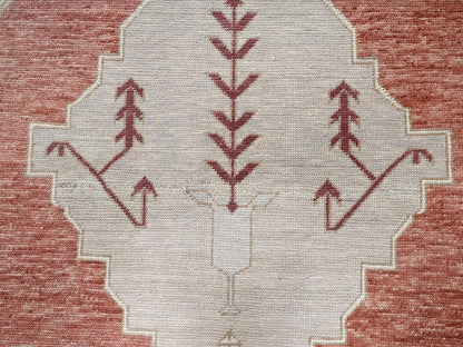 Oushak hand-knotted wool rug in Red & Gray, 7'9" x 9'6" — SKU O02709 (view 9)