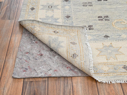 Grey 7'11" x 9'9" Oushak And Peshawar Hand knotted Wool Rug - Sku: O02710