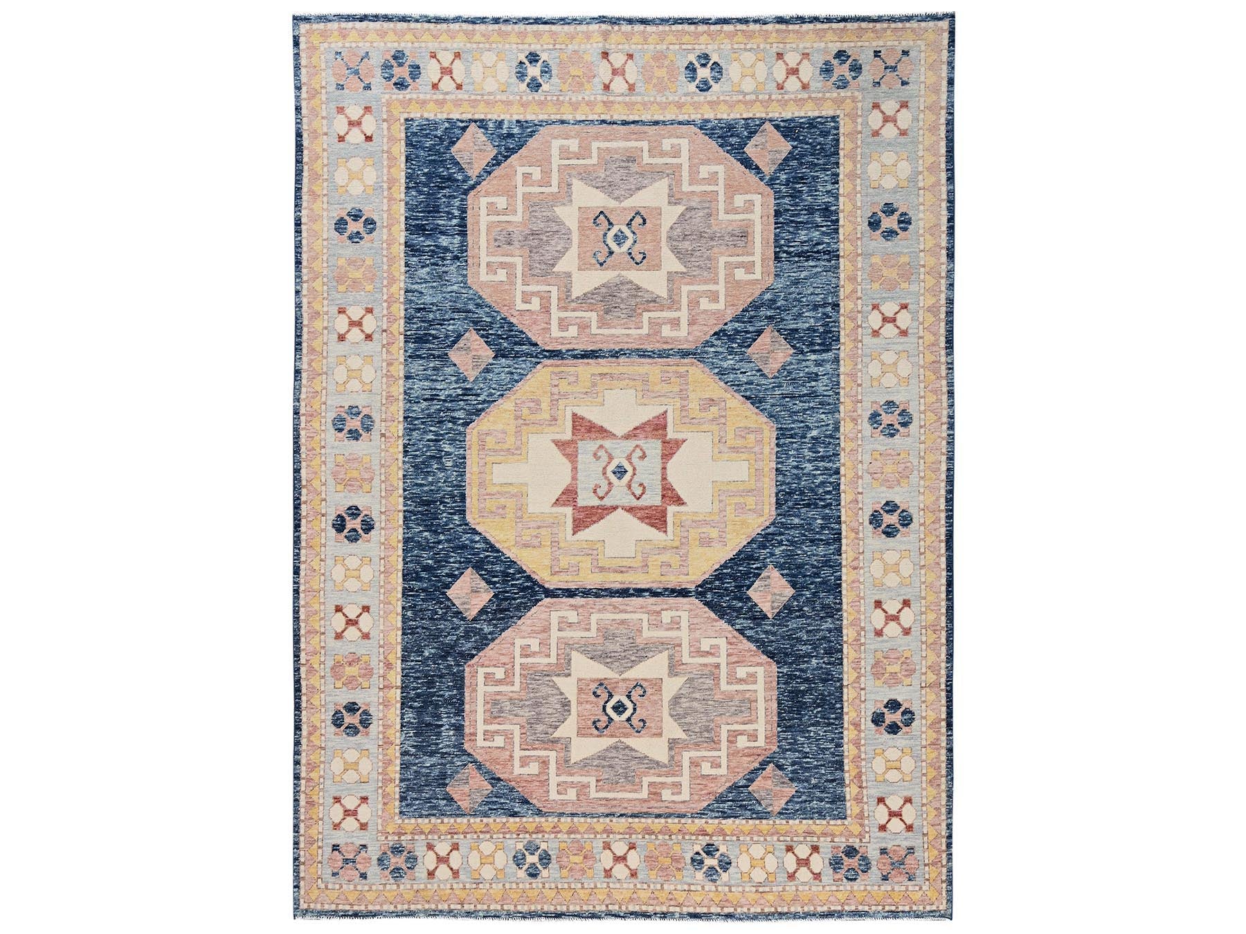 Blue 8'8" x 11'9" Kazak Hand knotted Wool Rug - Sku: O02711