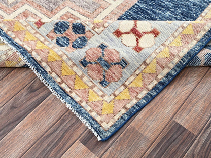 Kazak Kazak hand-knotted wool rug in Blue & Light Blue, 8'8" x 11'9" — SKU O02711 (view 7)