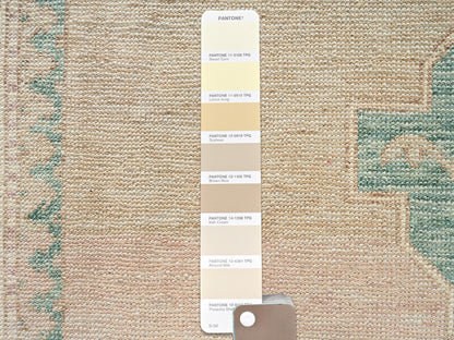 Brown 7'9" x 9'11" Oushak And Peshawar Hand knotted Wool Rug - Sku: O02712