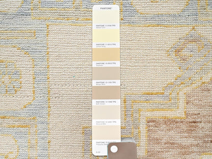 Brown 4'9" x 6'9" Oushak And Peshawar Hand knotted Wool Rug - Sku: O02713