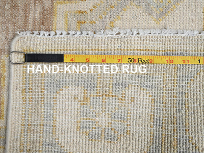 Brown 4'9" x 6'9" Oushak And Peshawar Hand knotted Wool Rug - Sku: O02713