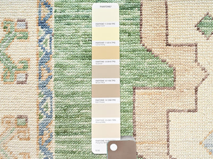Green 4'11" x 7'4" Oushak And Peshawar Hand knotted Wool Rug - Sku: O02714