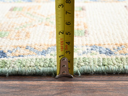 Green 4'11" x 7'4" Oushak And Peshawar Hand knotted Wool Rug - Sku: O02714