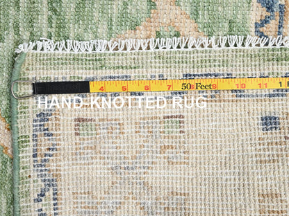 Green 4'11" x 7'4" Oushak And Peshawar Hand knotted Wool Rug - Sku: O02714