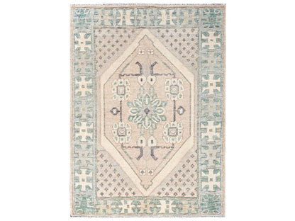 Brown 4'11" x 6'10" Oushak And Peshawar Hand knotted Wool Rug - Sku: O02716
