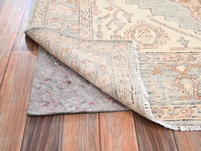 Brown 4'11" x 6'10" Oushak And Peshawar Hand knotted Wool Rug - Sku: O02717